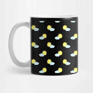 Sun and Clouds Pattern 2 in Black Mug